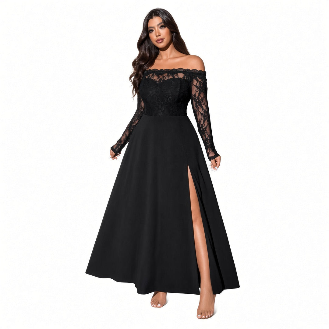 Lace Bodice Split Maxi Dress Outfit Ideas for Weddings, Dinner, and Vacation Evenings