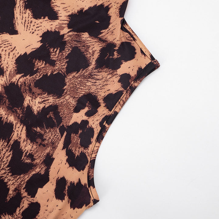 The Elara Leopard Long Sleeve Mini Dress