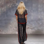 The Elara Leopard Sheer Palazzo Suit