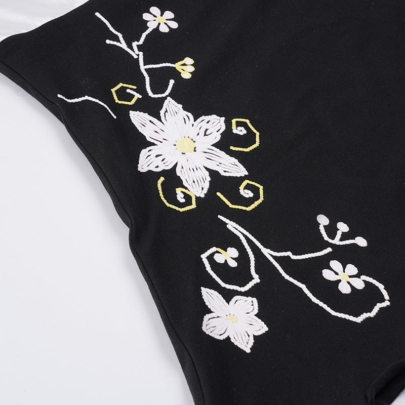 The Elara Embroidered Lace Slip Dress
