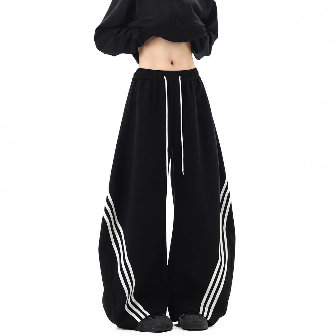 The Elara Three-Stripe Wide-Leg Pants