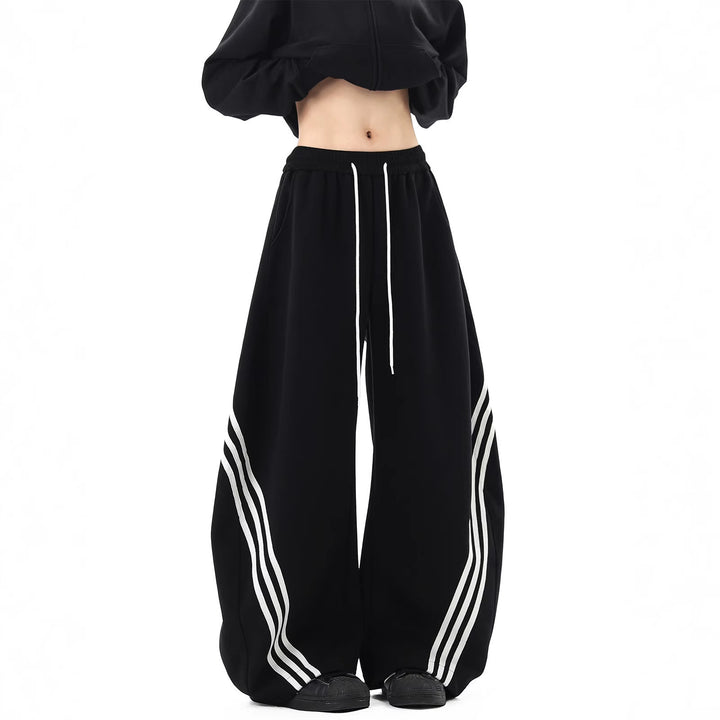 The Elara Three-Stripe Wide-Leg Pants