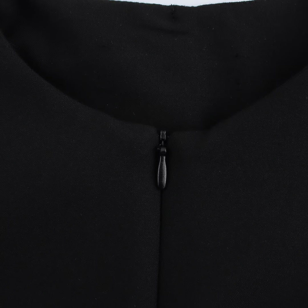 The Elara Keyhole Zip Fitted  Peplum Top