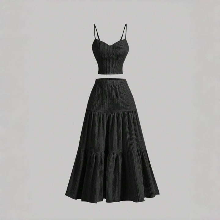 The Elara Riviera Tiered Maxi Skirt &amp; Cami Set