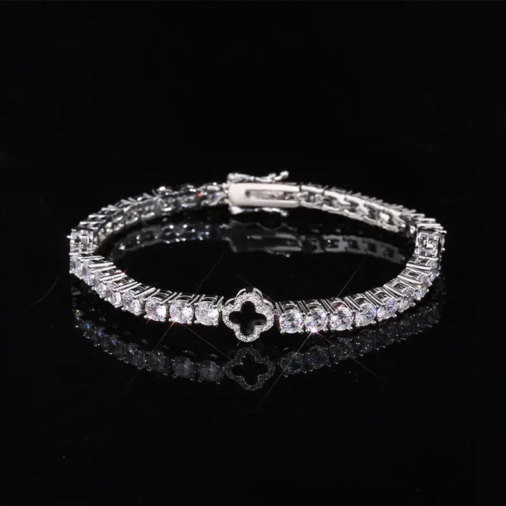 Four-Leaf Clover CZ Tennis Bracelet