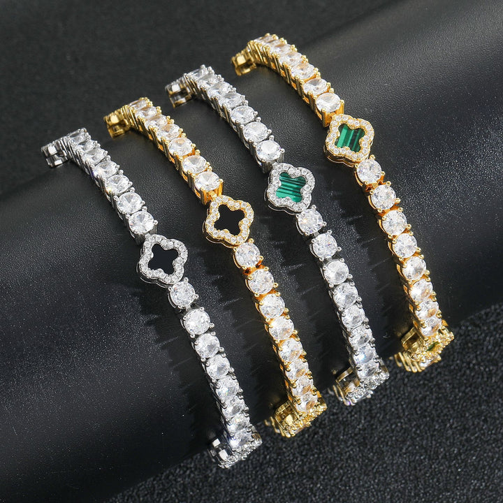 Four-Leaf Clover CZ Tennis Bracelet
