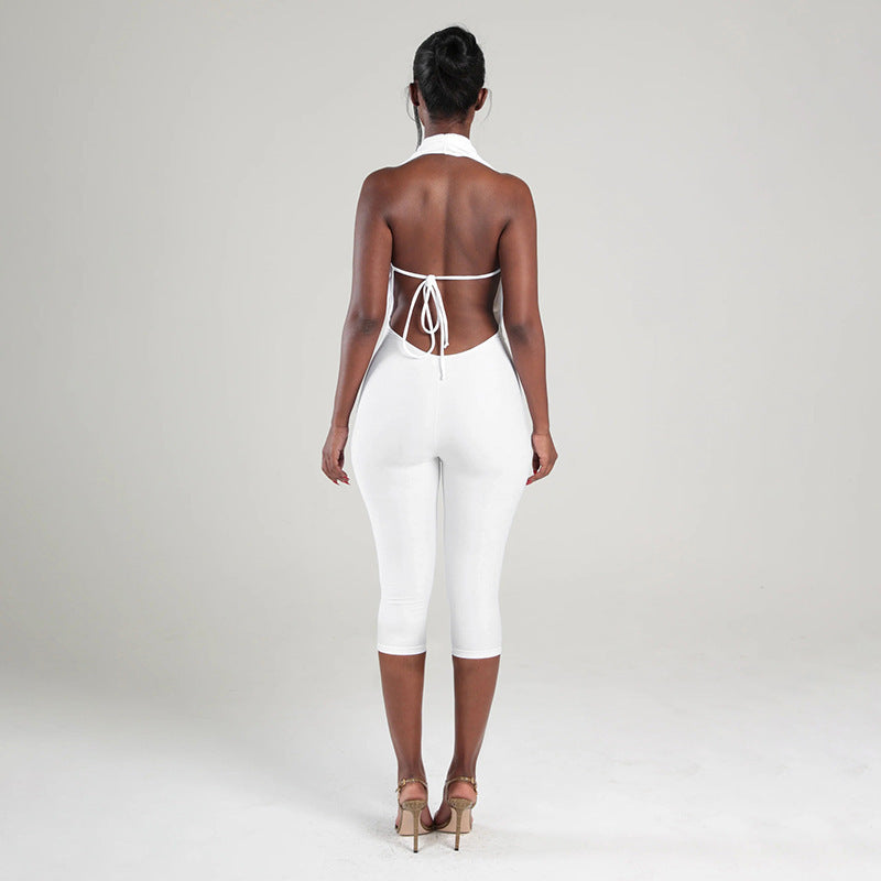 The Elara Backless Milk Silk Jumpsuit