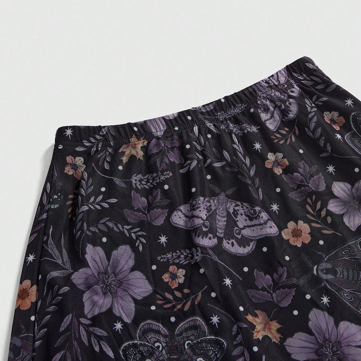 The Elara Fairycore Mesh A-Line Skirt