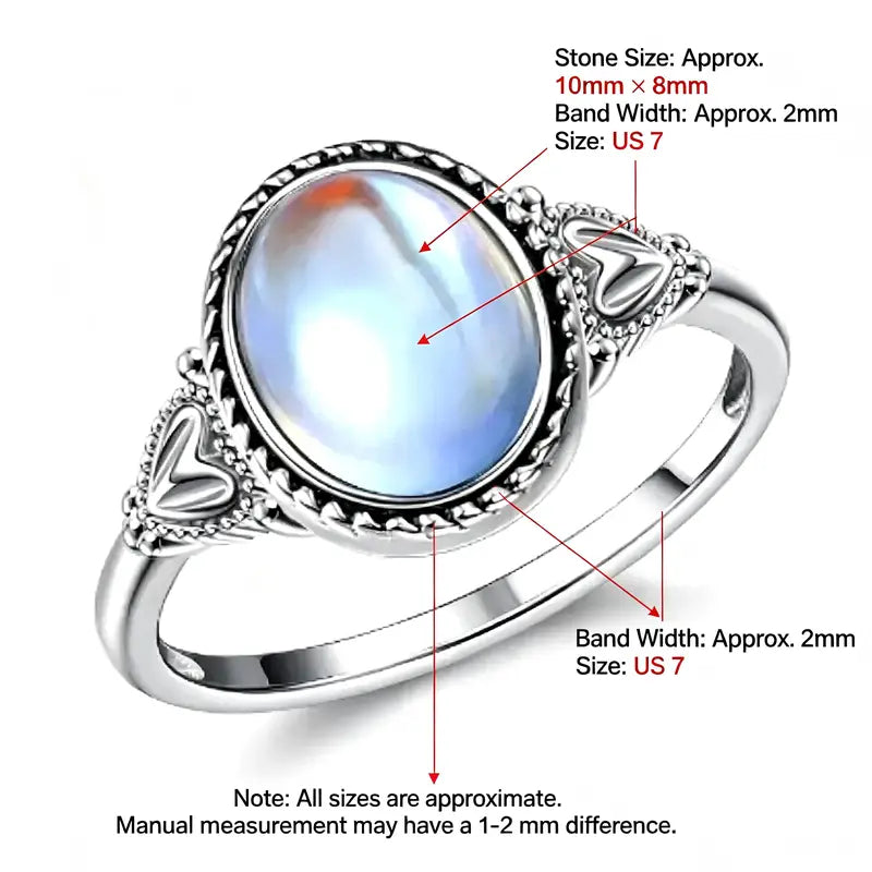 Vintage Oval Moonstone-Effect Statement Ring