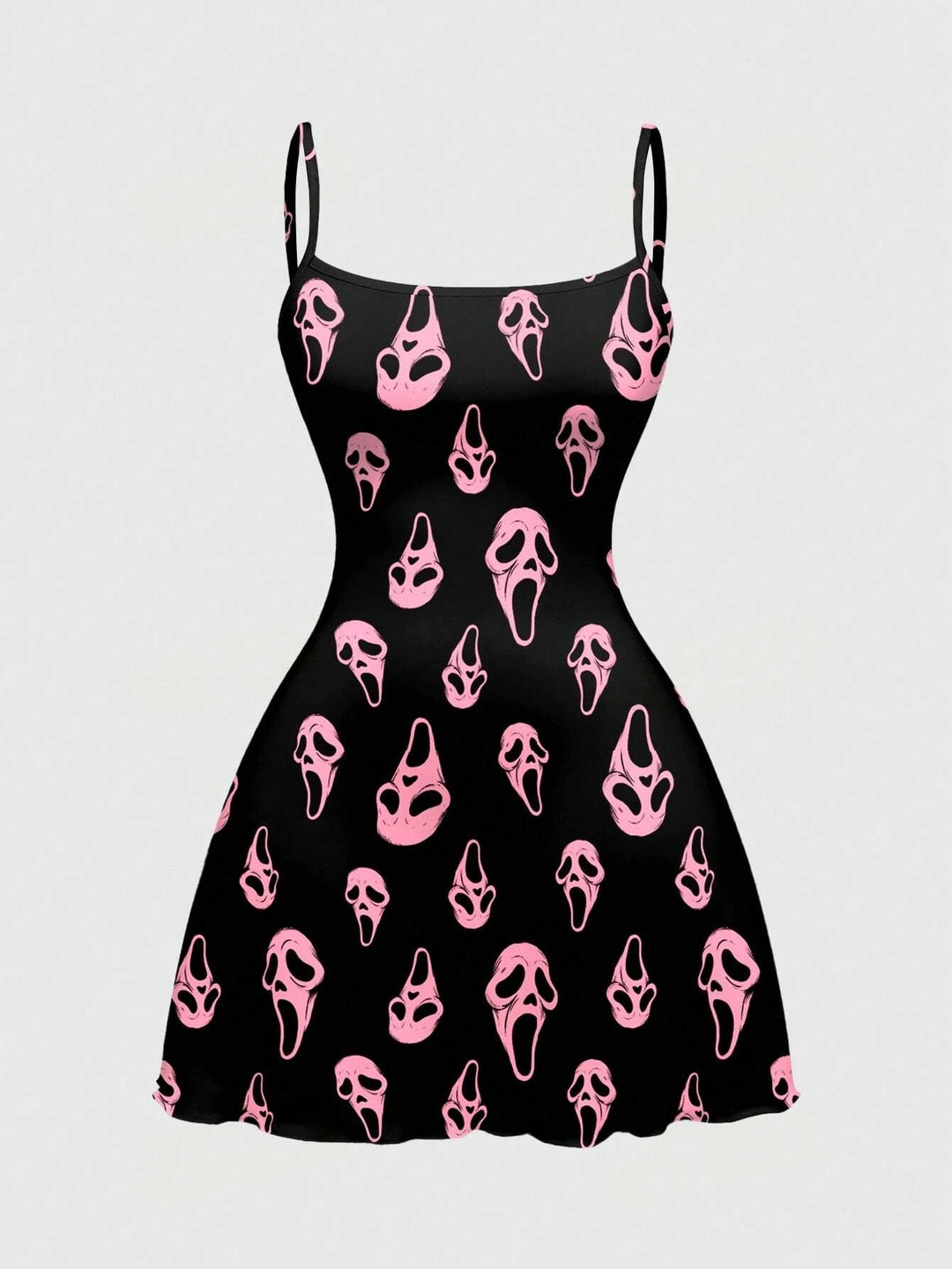 The Elara Gothic Halloween Print Mini Dress
