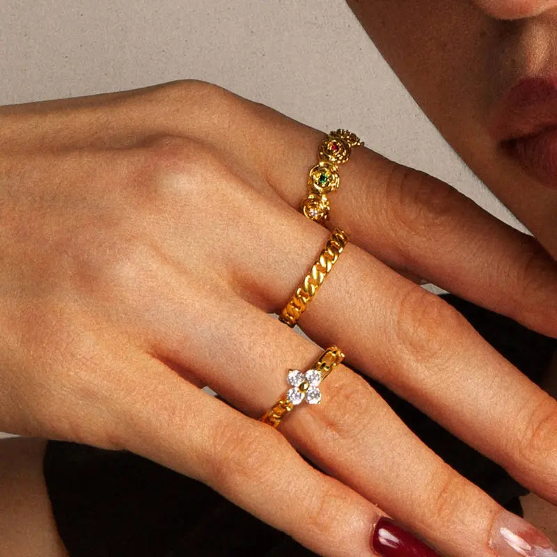 Lucky Clover CZ Ring
