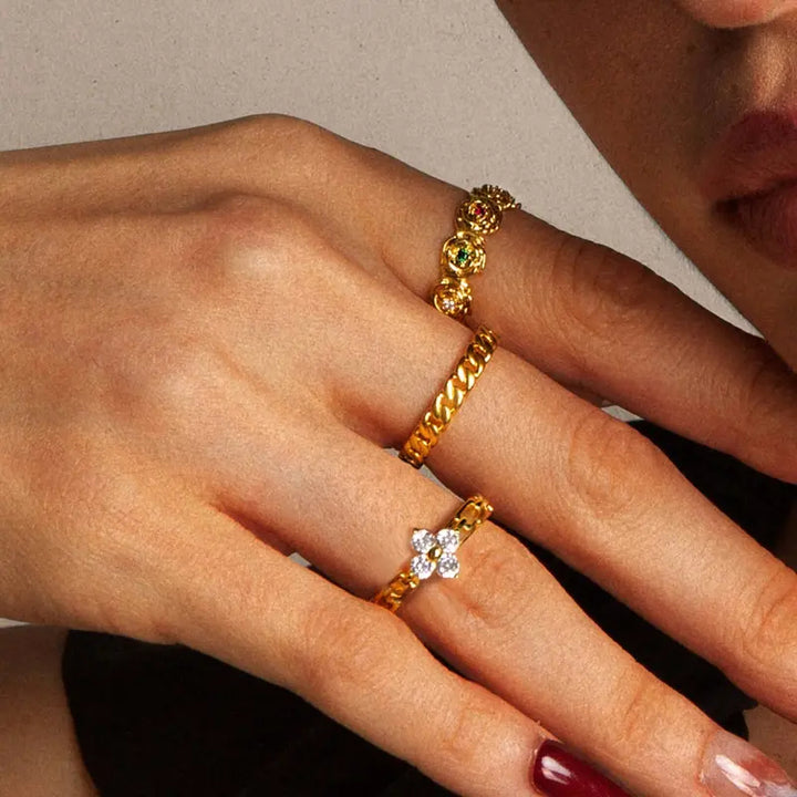 Lucky Clover CZ Ring