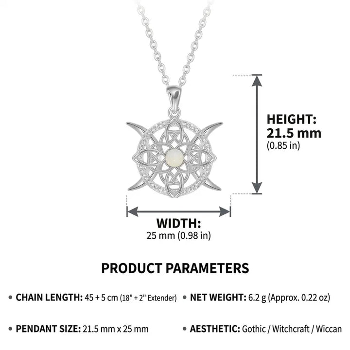 Celtic Knot Faux Opal Pendant Necklace