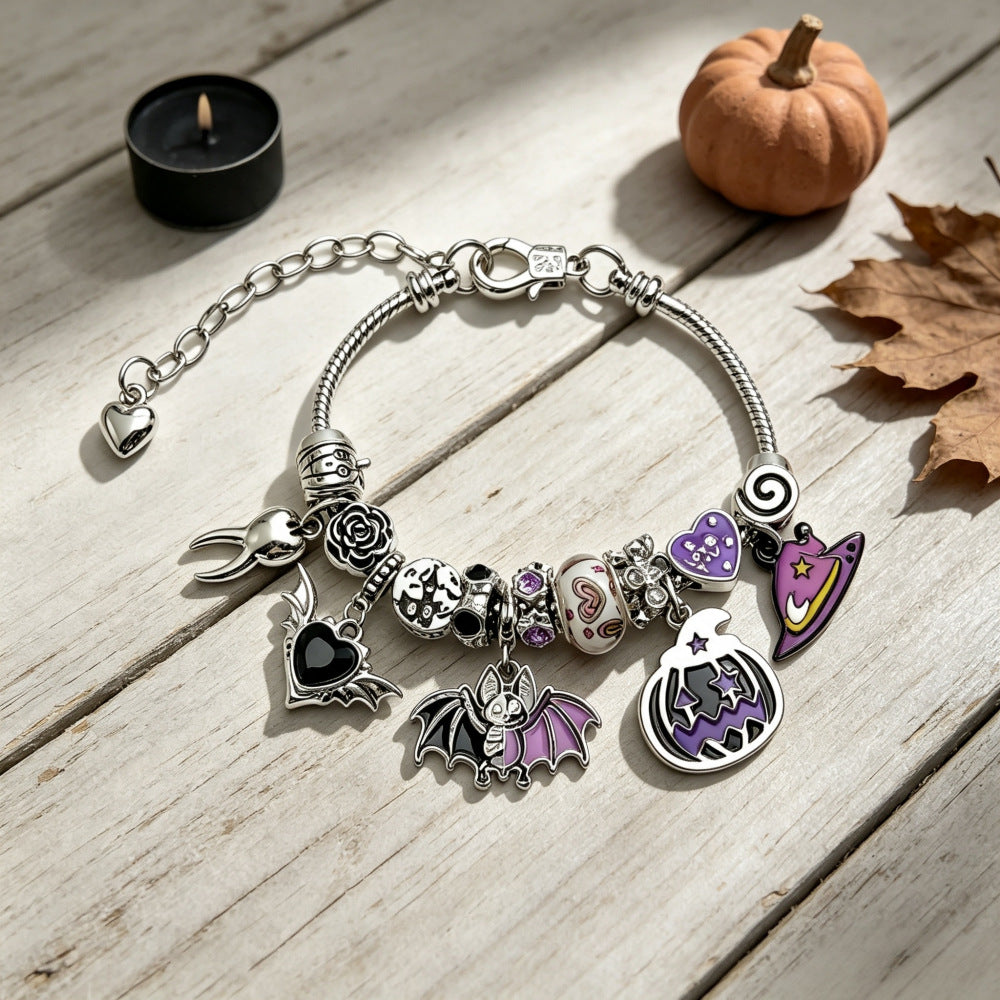 Gothic Halloween Charm Bracelet