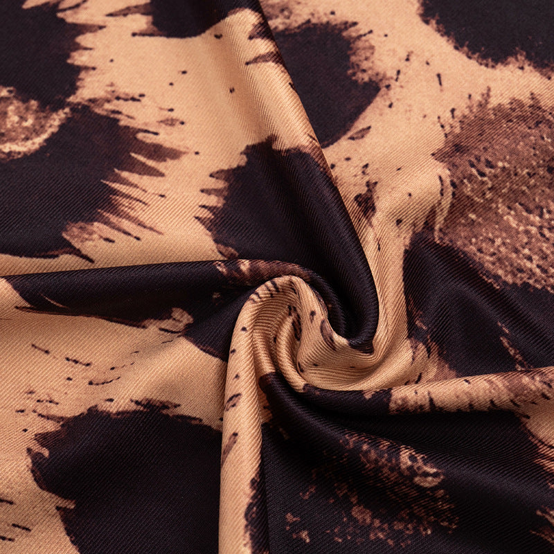 The Elara Leopard Long Sleeve Mini Dress