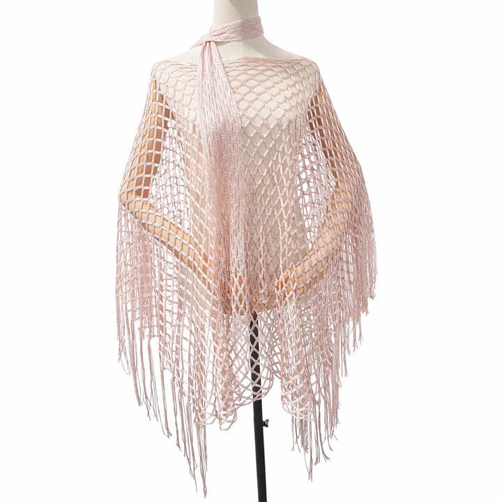 The Elara Fringe Chain Shawl Set