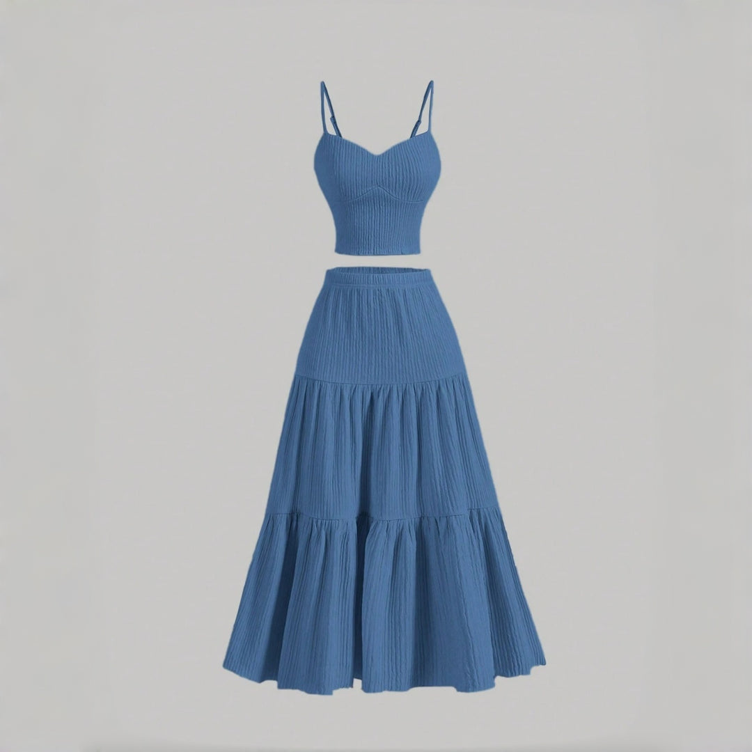 The Elara Riviera Tiered Maxi Skirt &amp; Cami Set