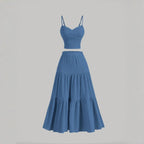 The Elara Riviera Tiered Maxi Skirt & Cami Set