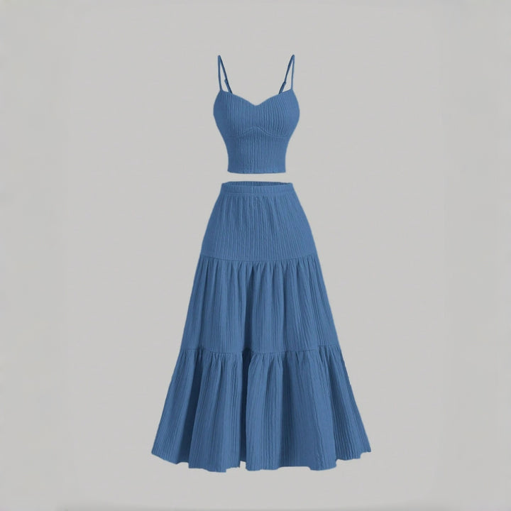 The Elara Riviera Tiered Maxi Skirt &amp; Cami Set