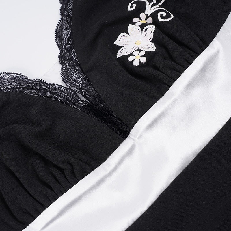 The Elara Embroidered Lace Slip Dress