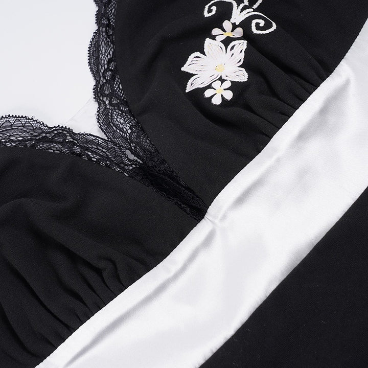 The Elara Embroidered Lace Slip Dress