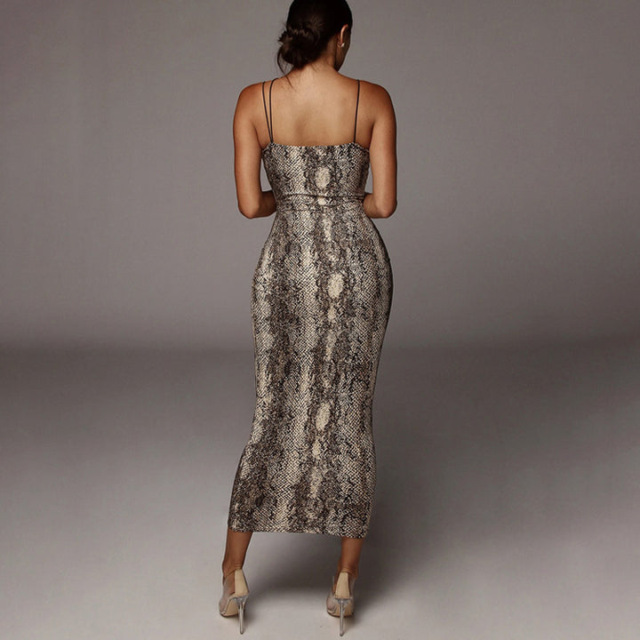 The Elara Leopard Print Asymmetrical Bodycon Dress