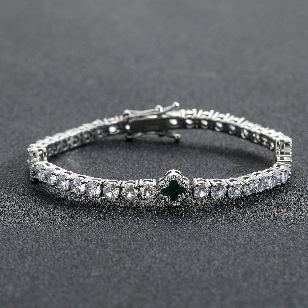 Four-Leaf Clover CZ Tennis Bracelet