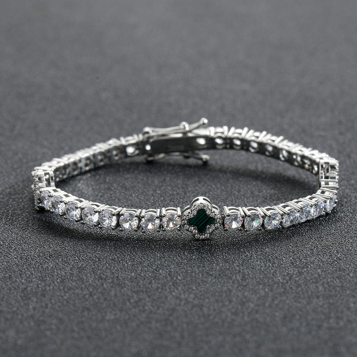 Four-Leaf Clover CZ Tennis Bracelet