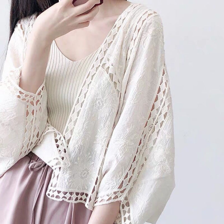 The Elara Crochet Open-Front Cardigan