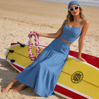 The Elara Riviera Tiered Maxi Skirt & Cami Set