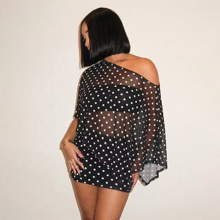 The Elara Animal Print Draped Cape Mini Set