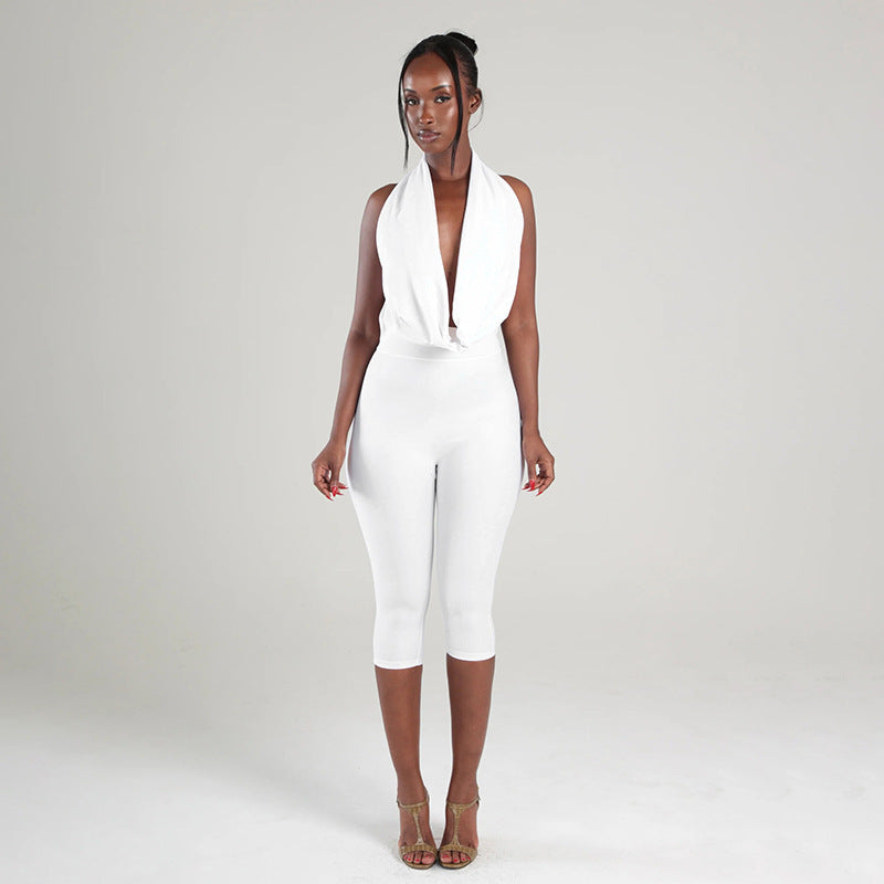 The Elara Backless Milk Silk Jumpsuit