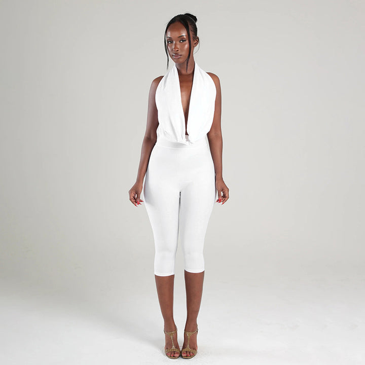 The Elara Backless Milk Silk Jumpsuit