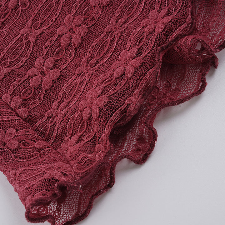 The Elara Vintage Lace Tie Waist Top
