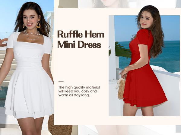 The Elara Ruffle Pocket Mini Dress