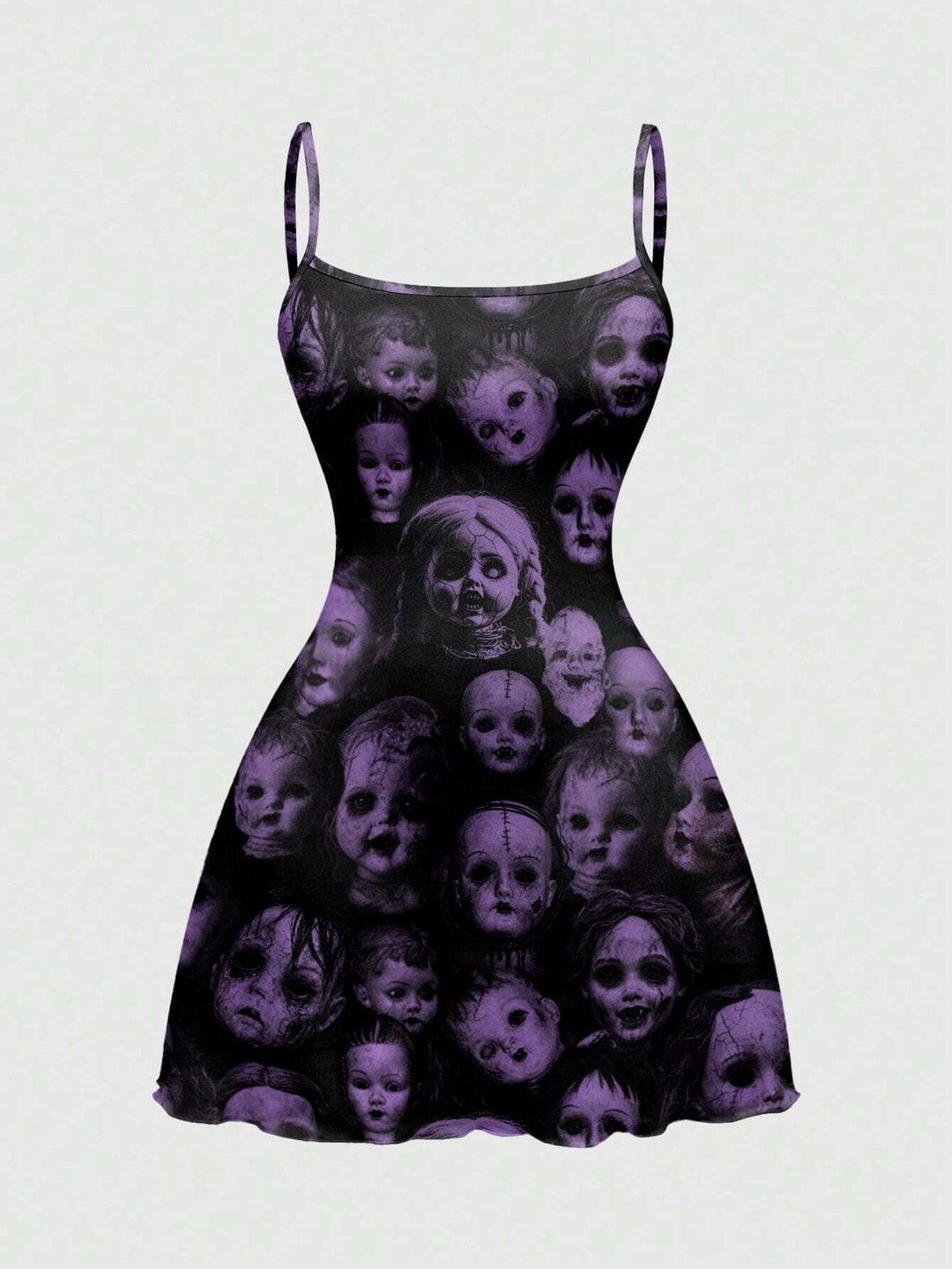 The Elara Gothic Halloween Print Mini Dress
