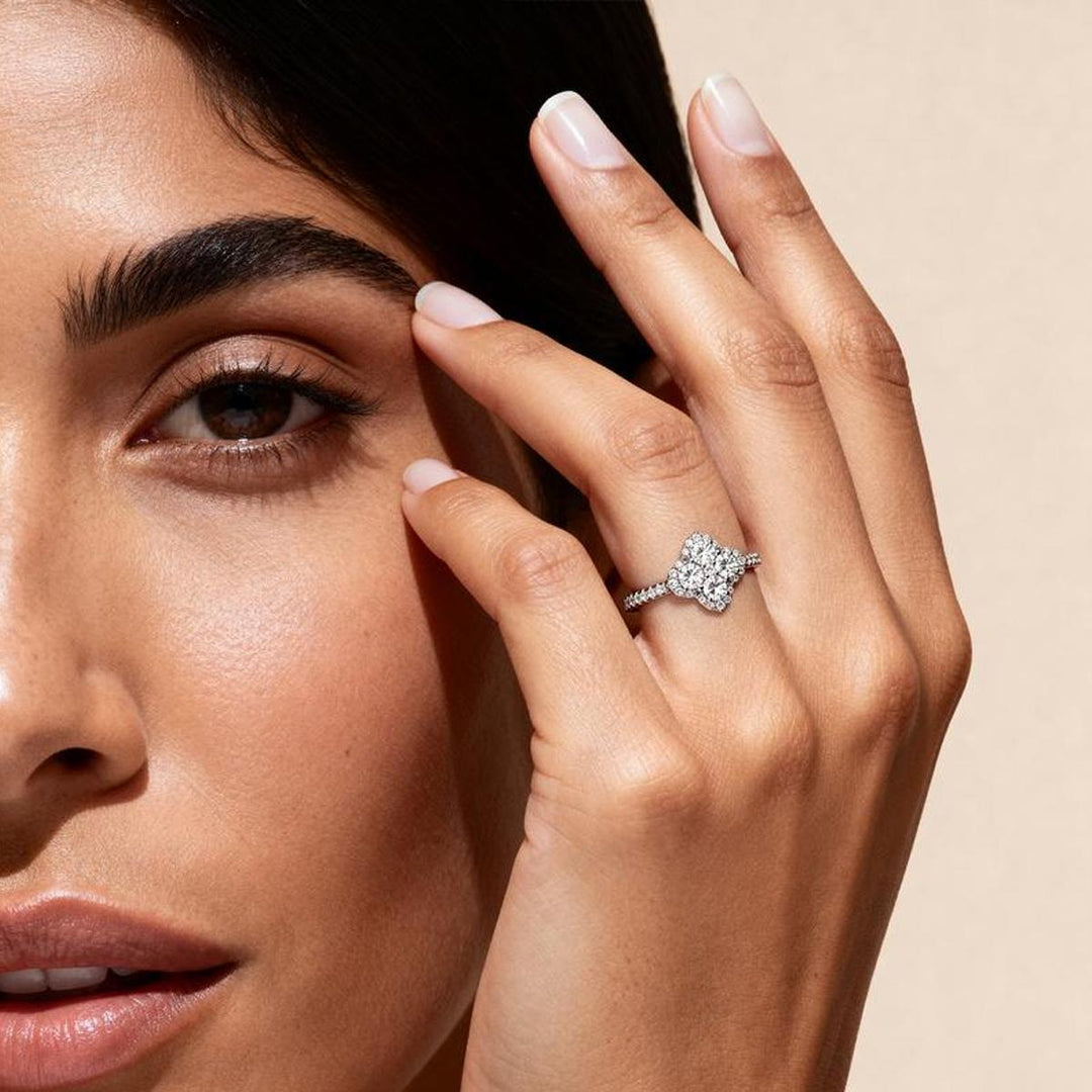 Four-Stone Clover CZ Ring