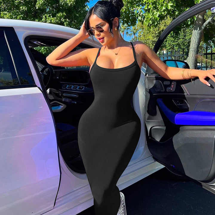 The Elara Second-Skin Ribbed Maxi Dress