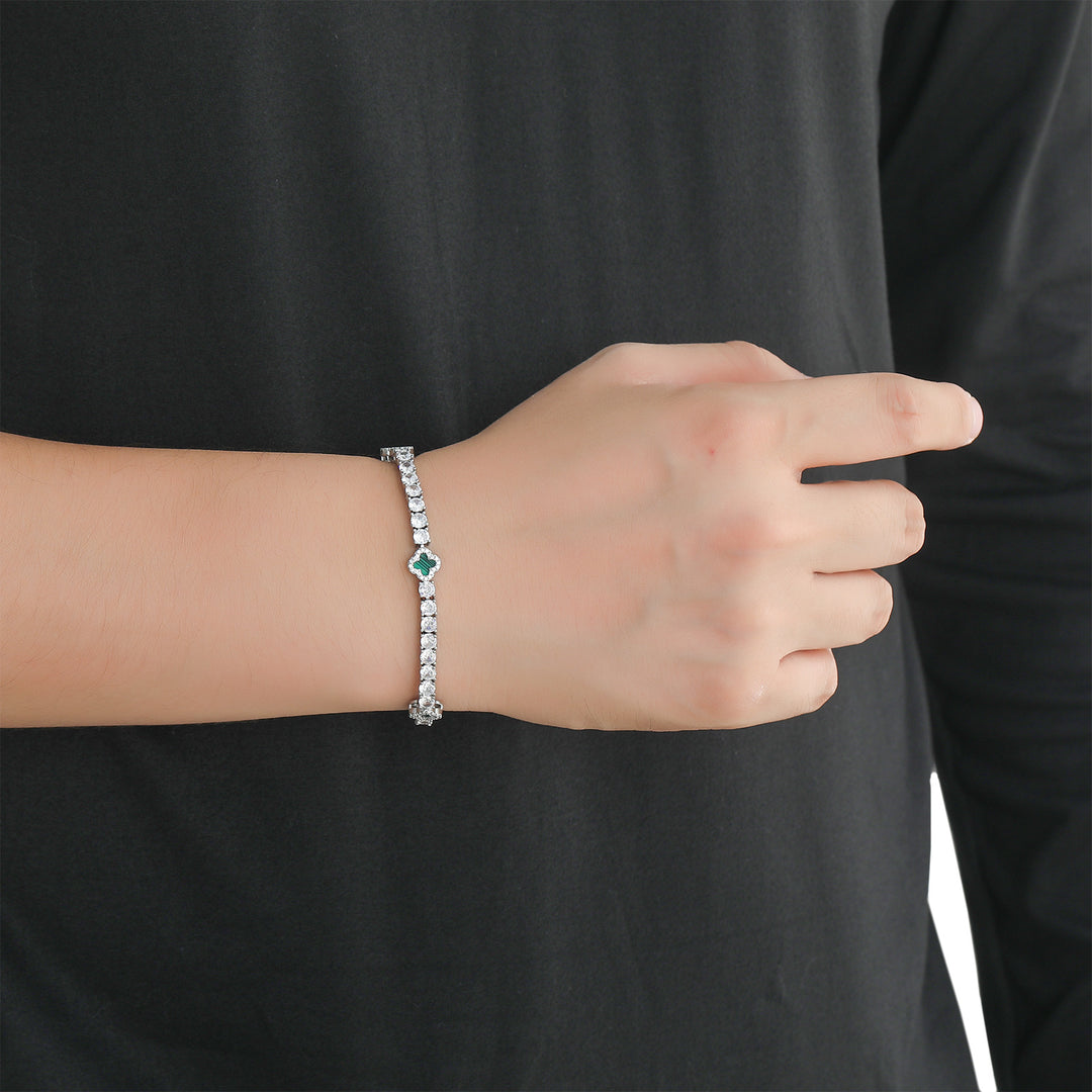 Four-Leaf Clover CZ Tennis Bracelet