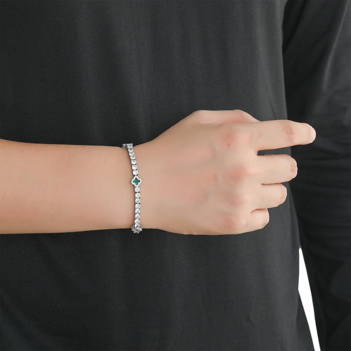 Four-Leaf Clover CZ Tennis Bracelet