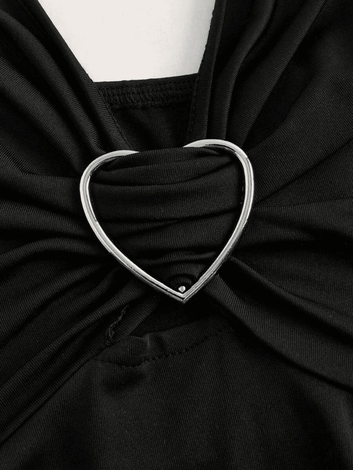 The Elara Heart Ring Lace Drape Top