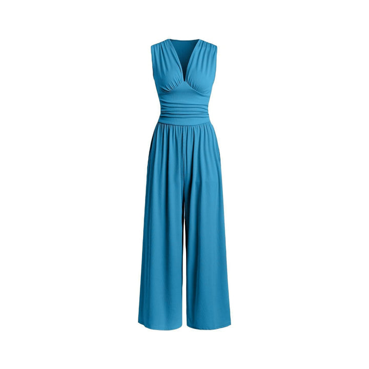 The Elara Minimalist Plunge Wide-Leg Jumpsuit