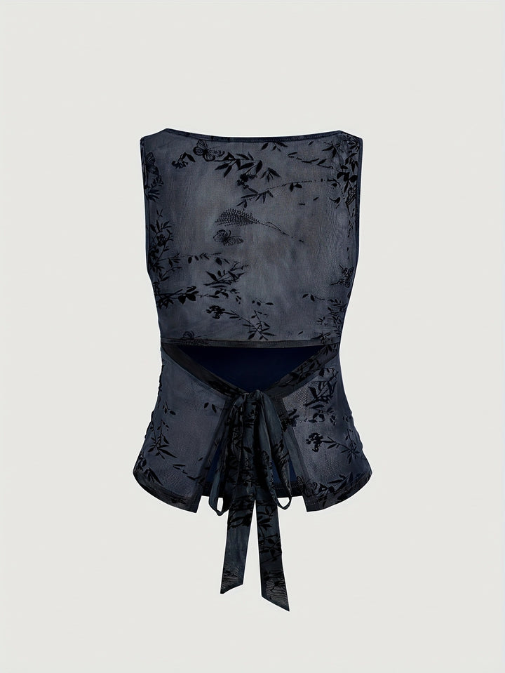 The Elara Boat Neck Floral Ruched Top