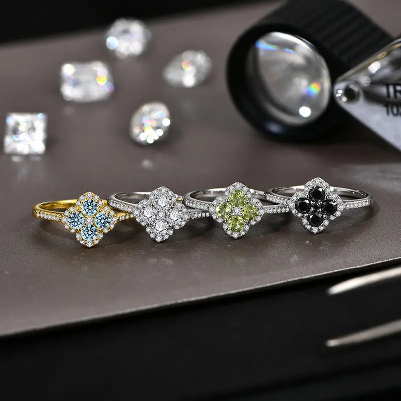 Four-Stone Clover CZ Ring
