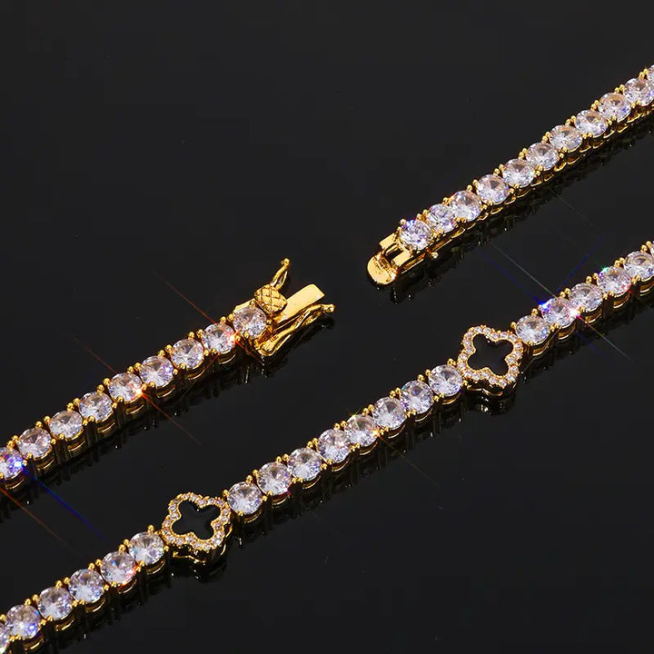 Four-Leaf Clover CZ Tennis Bracelet