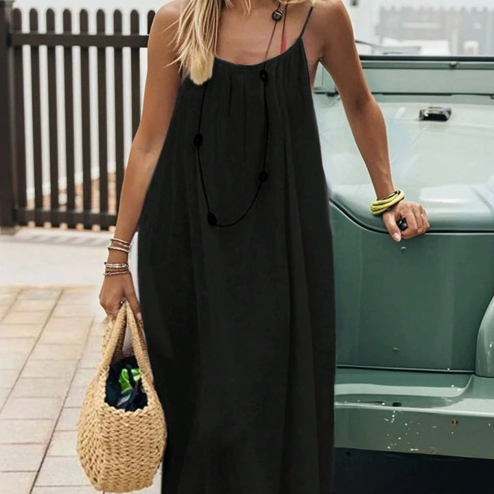 The Elara Midnight Whisper Backless Lounge Dress