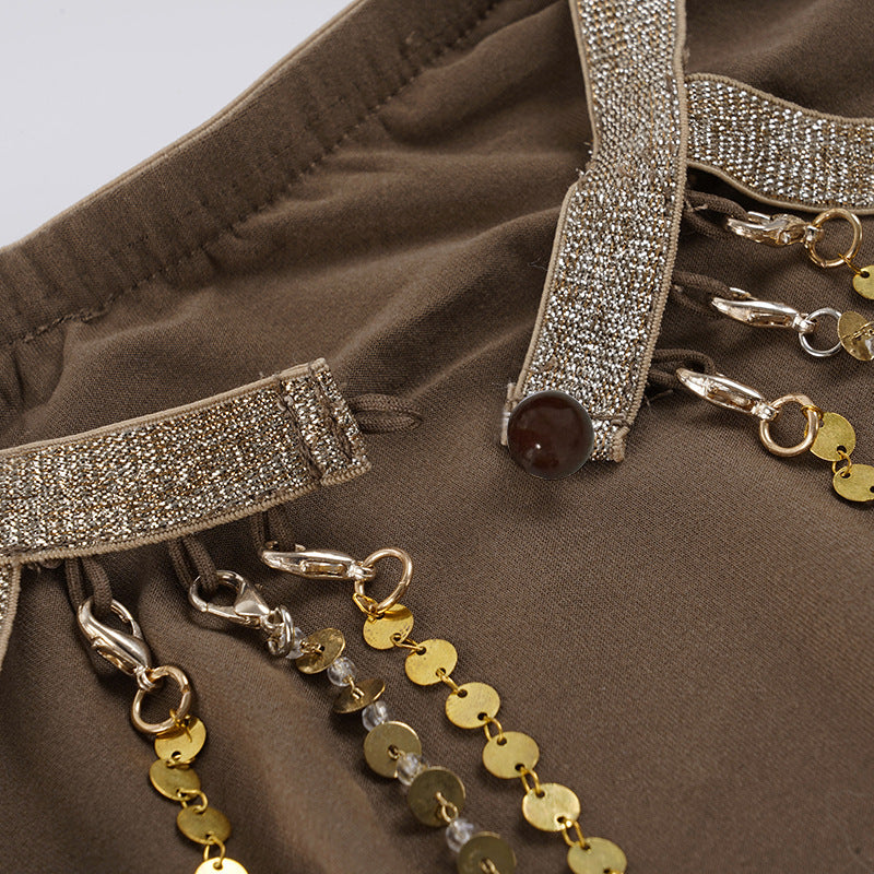 The Elara Butterfly Chain Backless Mini Dress