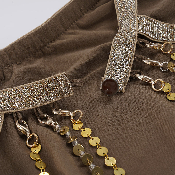 The Elara Butterfly Chain Backless Mini Dress