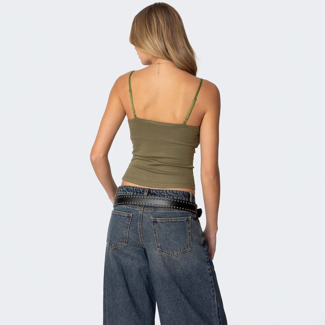 The Elara Layered Cowl Cutout Top
