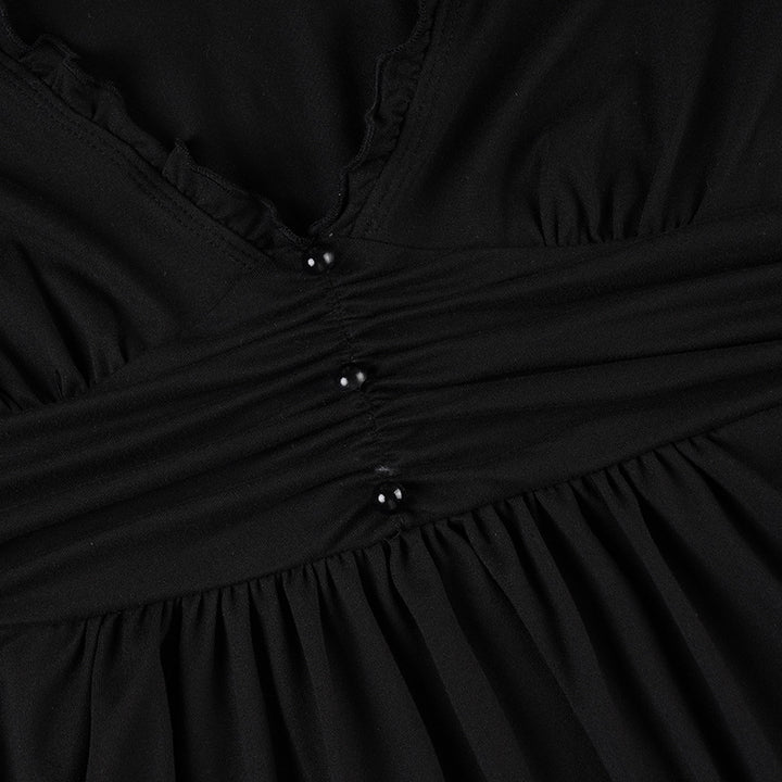 The Elara Lace Trim Ruched Peplum Top